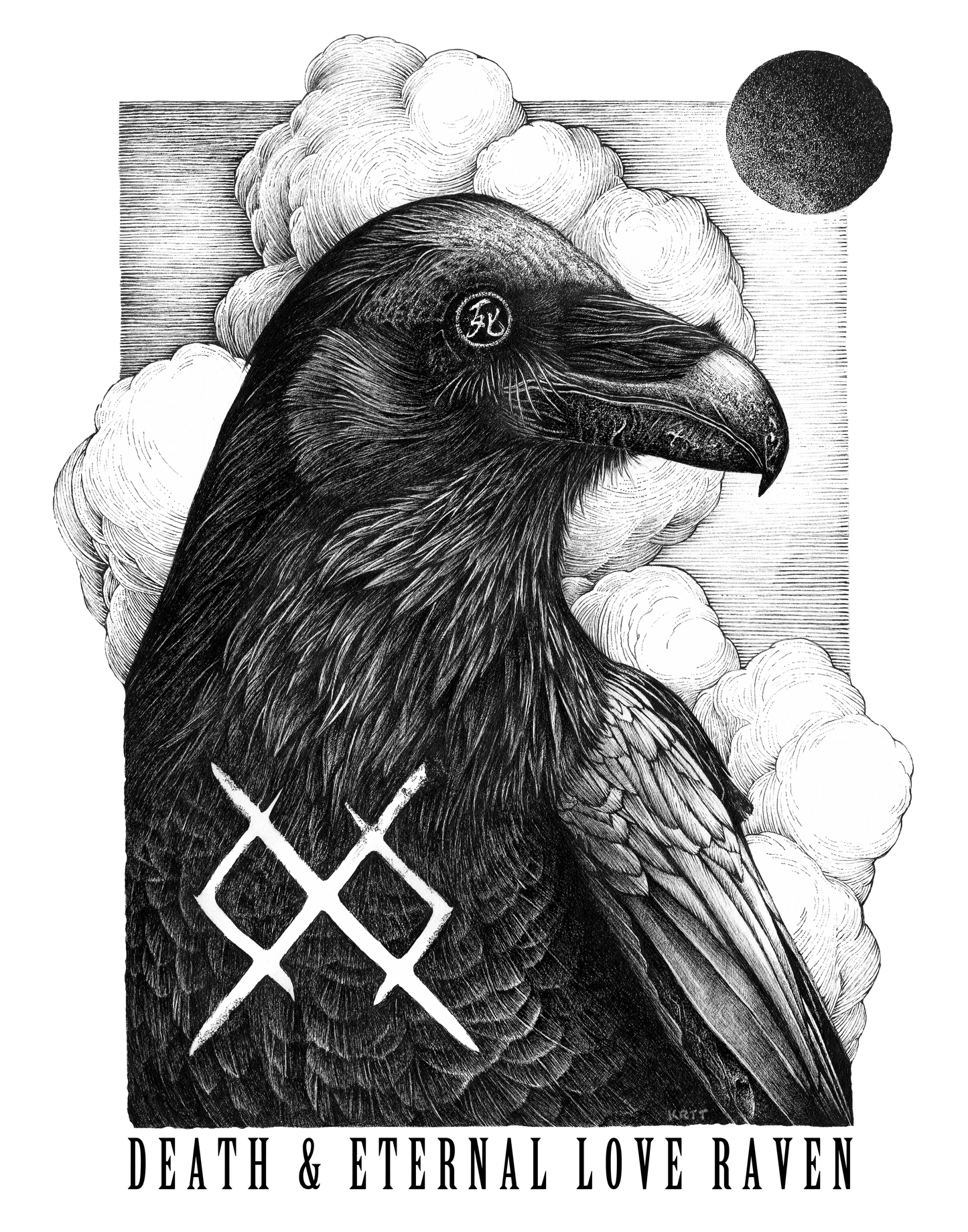 DEATH AND ETERNAL LOVE RAVEN Crewneck Sweatshirt - Custom Ink Printing