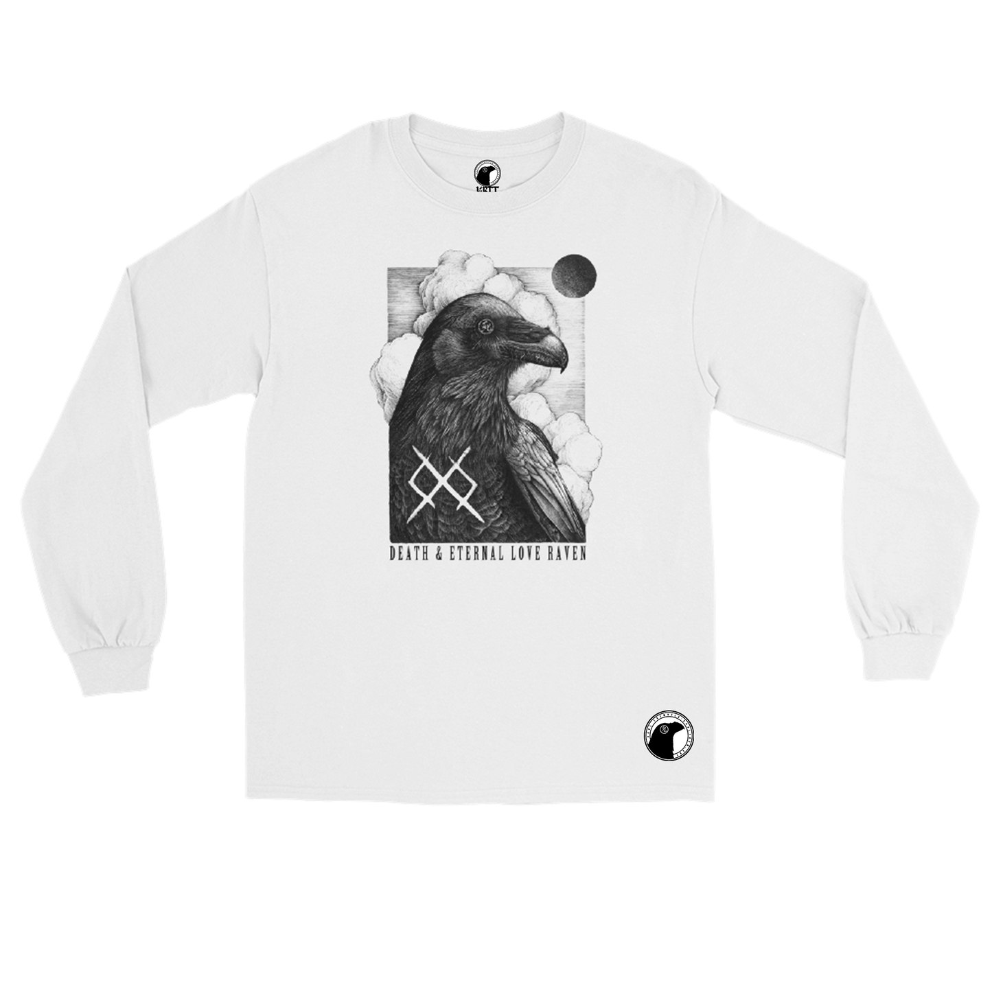 DEATH AND ETERNAL LOVE RAVEN  Long Sleeve - Custom Ink Printing