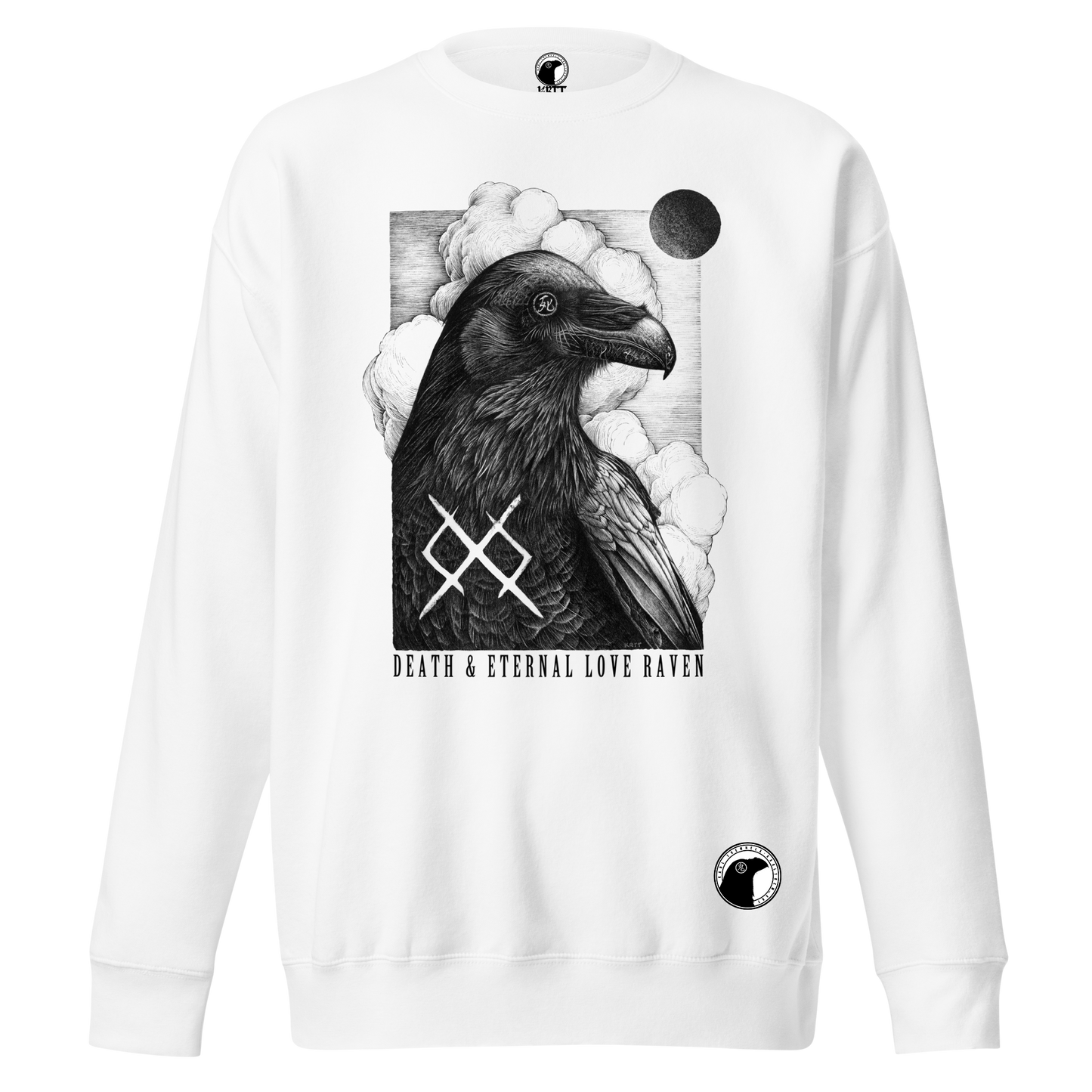DEATH AND ETERNAL LOVE RAVEN Crewneck Sweatshirt - Custom Ink Printing