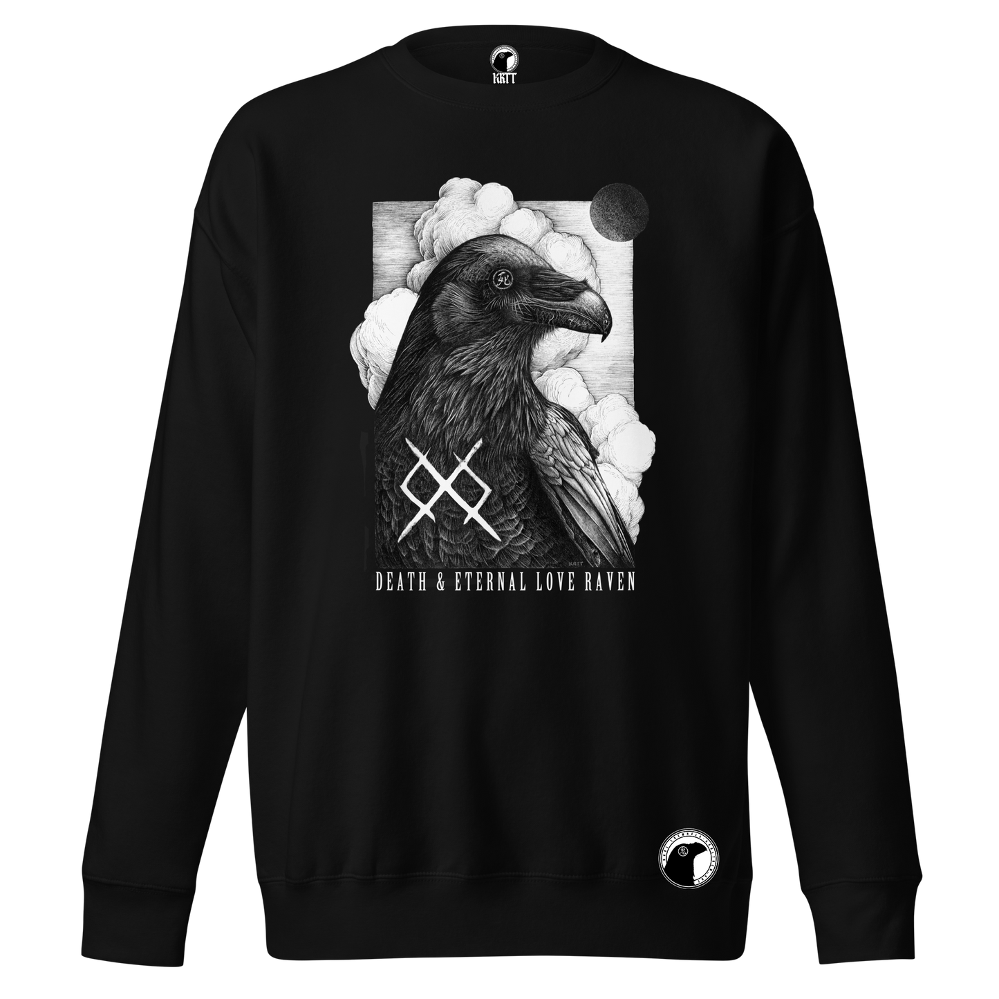 DEATH AND ETERNAL LOVE RAVEN Crewneck Sweatshirt - Custom Ink Printing