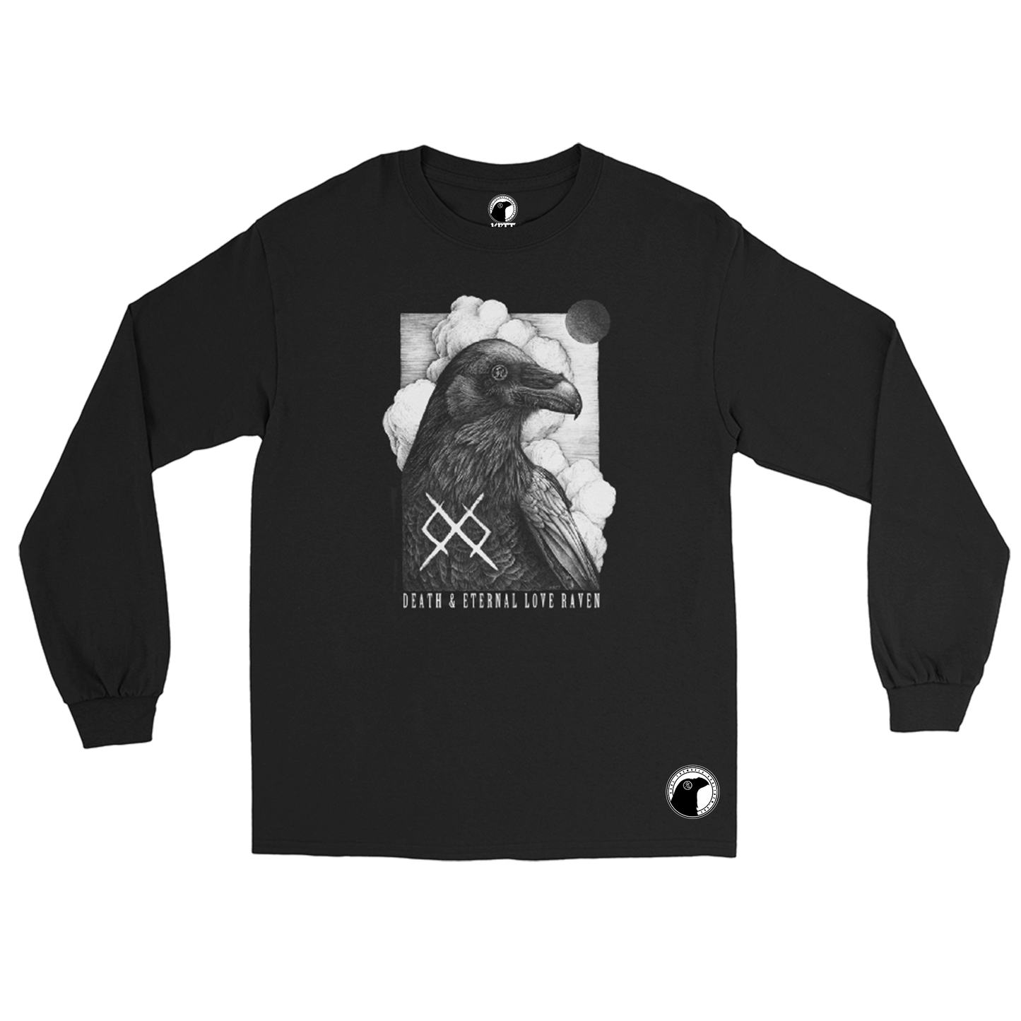 DEATH AND ETERNAL LOVE RAVEN  Long Sleeve - Custom Ink Printing