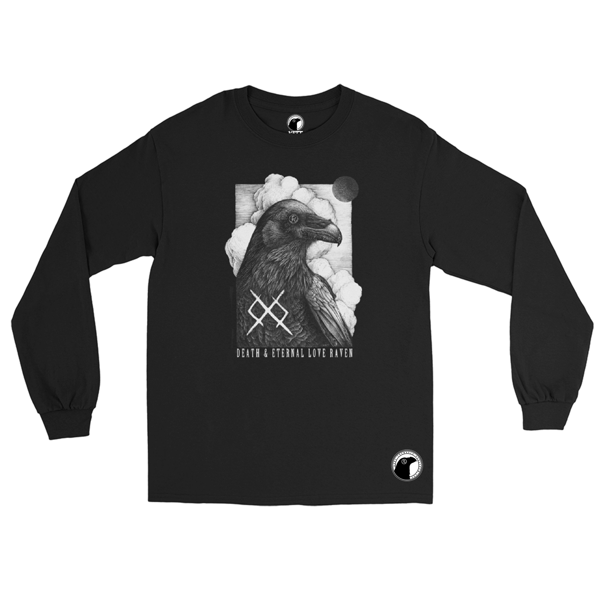 DEATH AND ETERNAL LOVE RAVEN  Long Sleeve - Custom Ink Printing