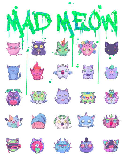 MAD MEOW (Green) - Custom Ink Printing