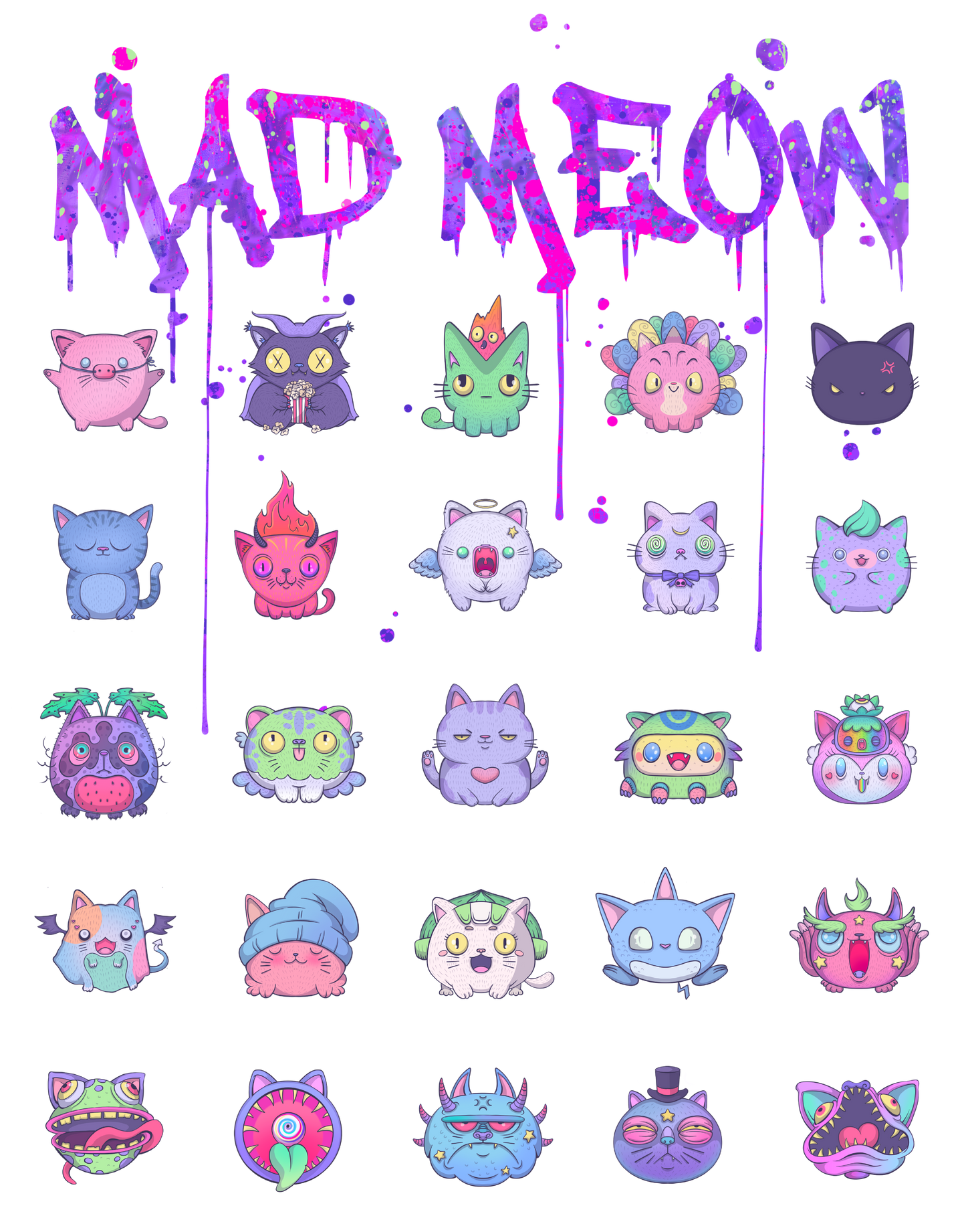 MAD MEOW (Purple) - Custom Ink Printing