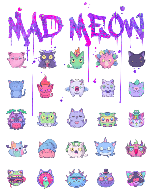 MAD MEOW (Purple) - Custom Ink Printing
