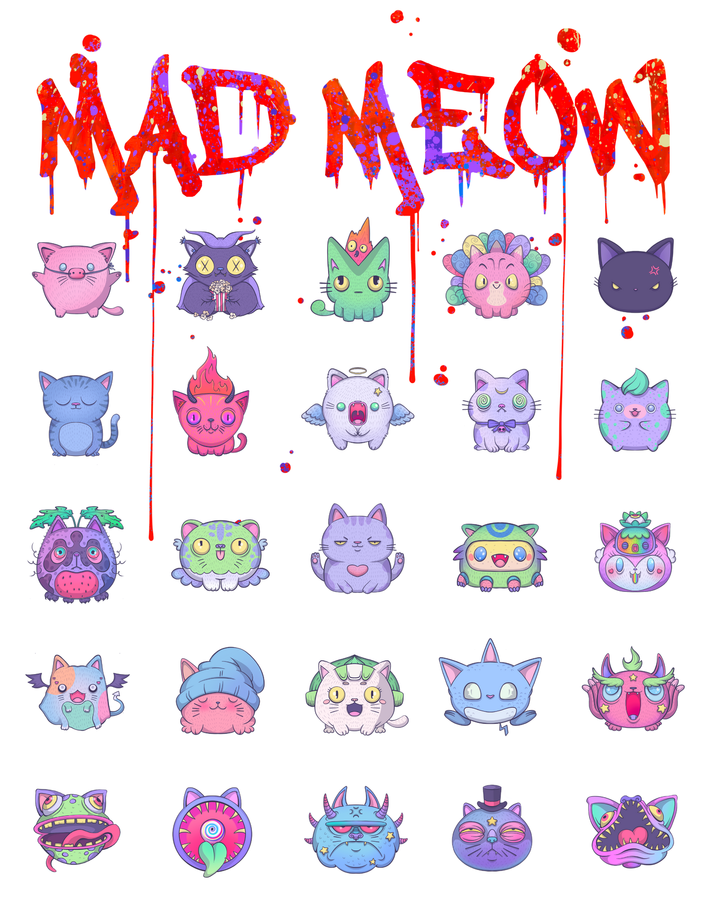 MAD MEOW (Red) - Custom Ink Printing