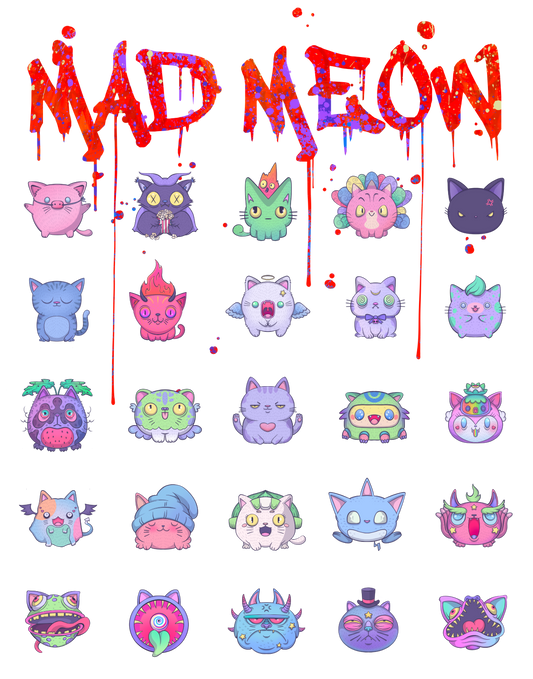 MAD MEOW (Red) - Custom Ink Printing